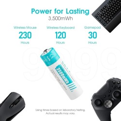 Piles Rechargeables Lithium AA 1,5V CZVV- Lot de 4 Piles Rechargeables Lithium AA 1,5V CZVV- Lot de 4