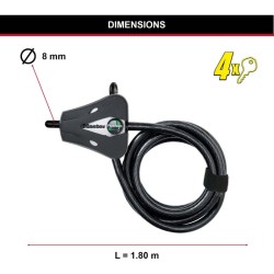Câble antivol réglable avec serrure à clé pour piège photographique - Master Lock 8418EURD Câble antivol réglable avec serrure à clé pour piège photographique - Master Lock 8418EURD
