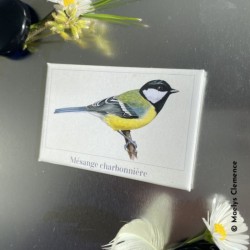 Magnet illustré - Mésange charbonnière - 5,5x8cm