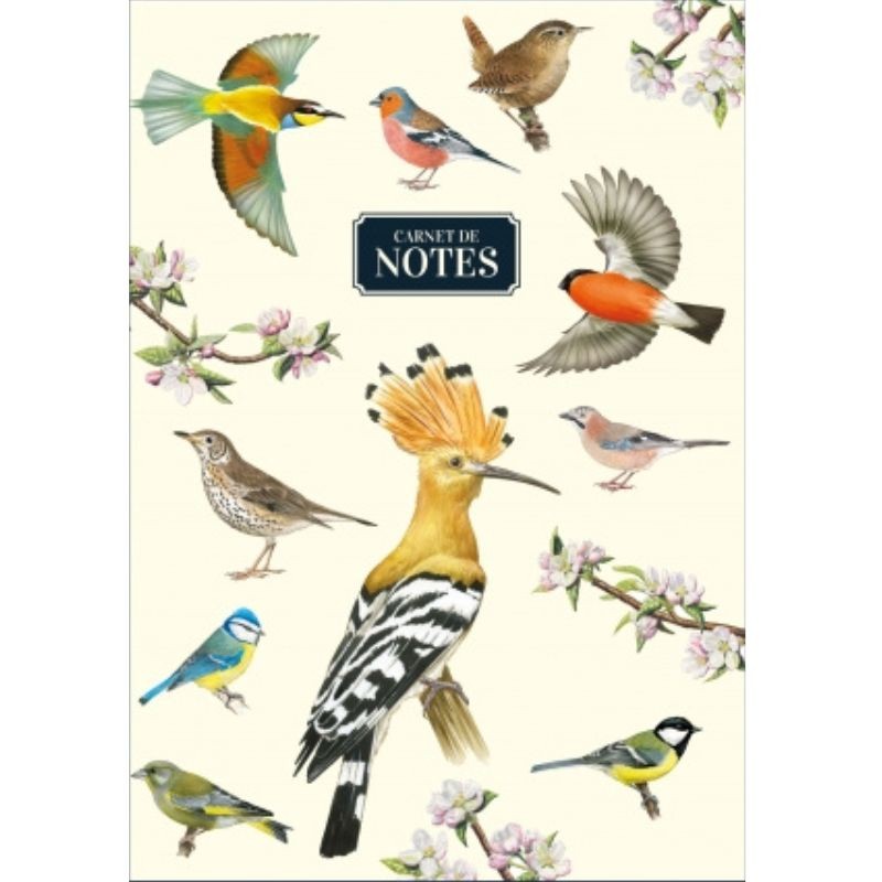 Carnet de notes A5 - Oiseaux - bleu ou beige
