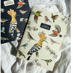 Carnet de notes A5 - Oiseaux - bleu ou beige