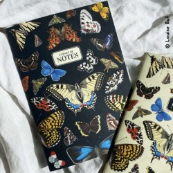 Carnet de notes A5 - Papillons - bleu ou beige