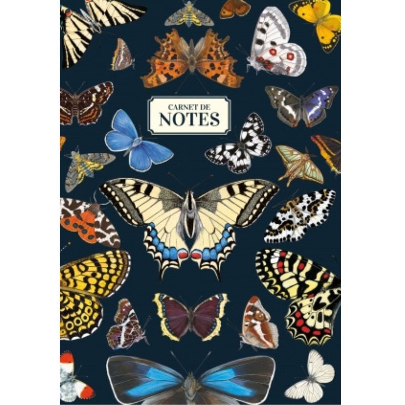 Carnet de notes A5 - Papillons - bleu ou beige