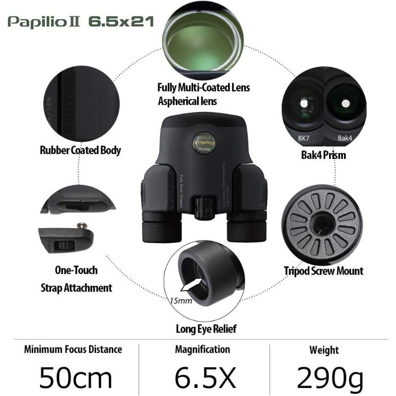 Pentax UP 6,5x21 PAPILIO II - Jumelles Pentax UP 6,5x21 PAPILIO II - Jumelles
