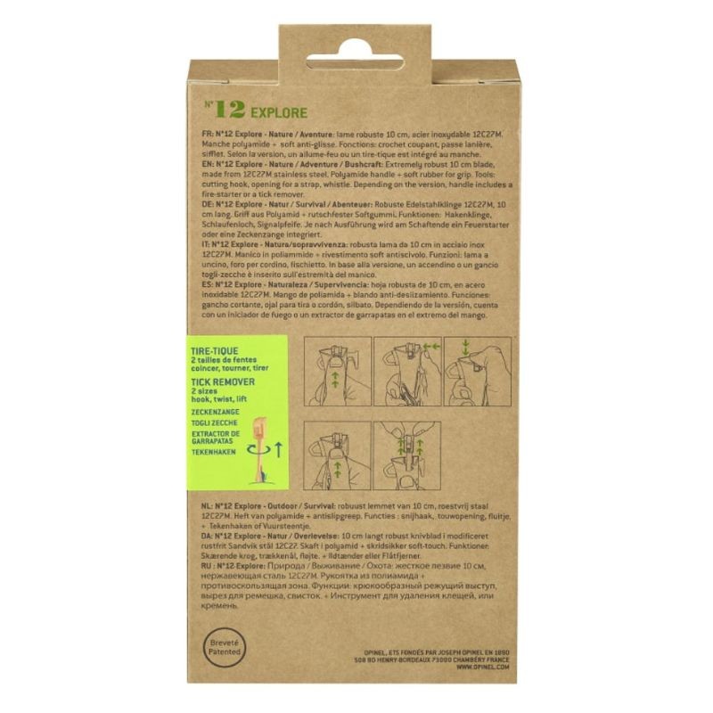 Couteau de poche Opinel "Explore" N°12 - Inox Couteau de poche Opinel "Explore" N°12 - Inox