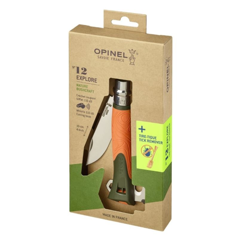 Couteau de poche Opinel "Explore" N°12 - Inox Couteau de poche Opinel "Explore" N°12 - Inox