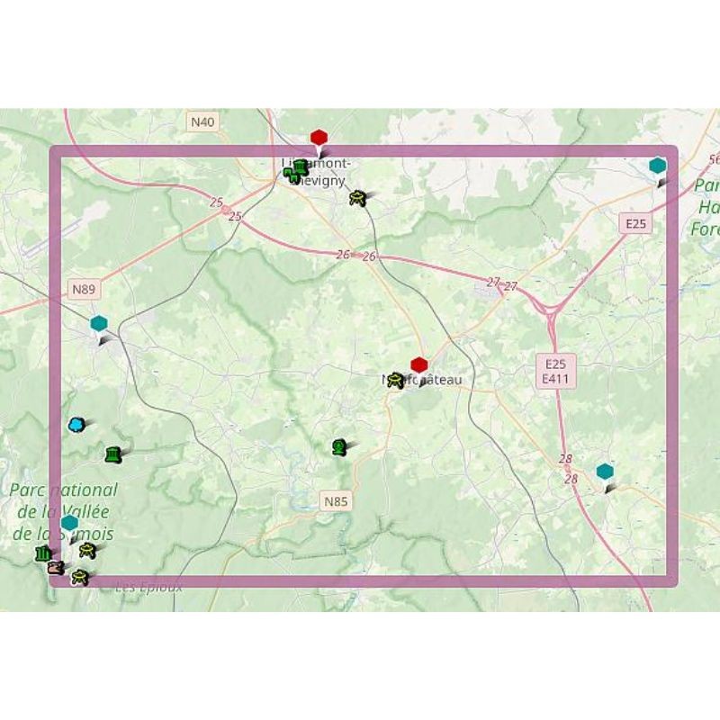 Carte de randonnée - Mini-Ardenne - Neufchâteau