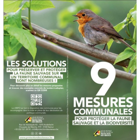 Flyer "9 mesures communales pour protéger la faune sauvage et la biodiversité" - Wallonie