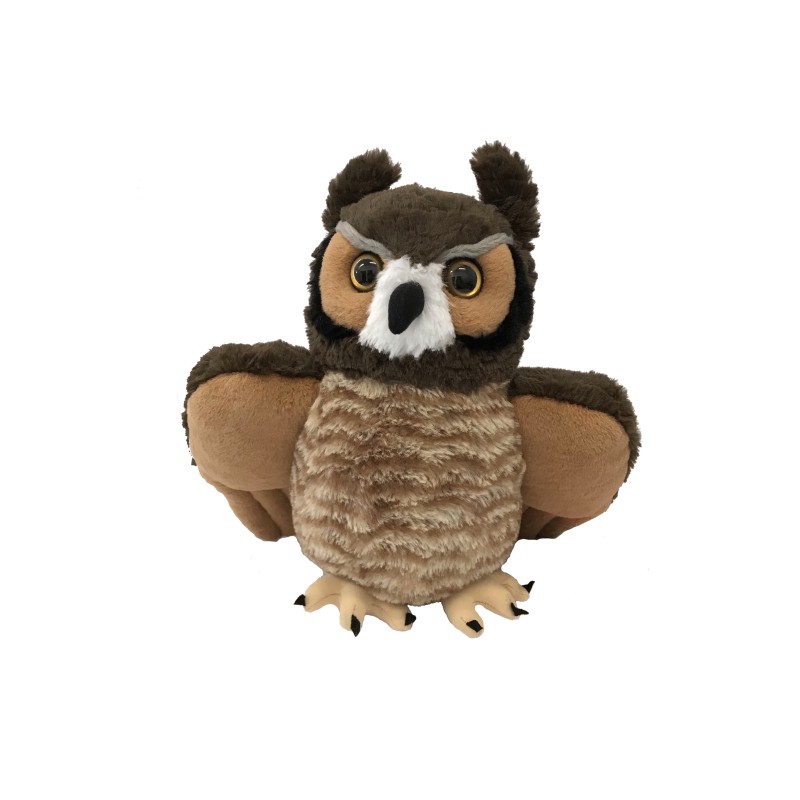 Hibou grand-duc - peluche 30 cm