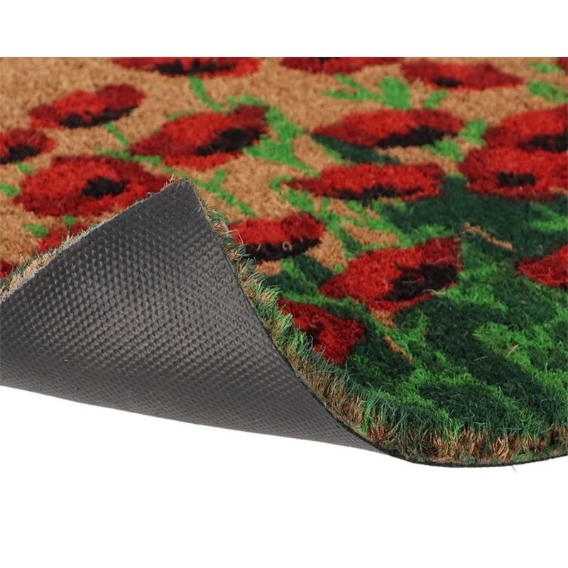 Paillasson coquelicots en fibre de coco
