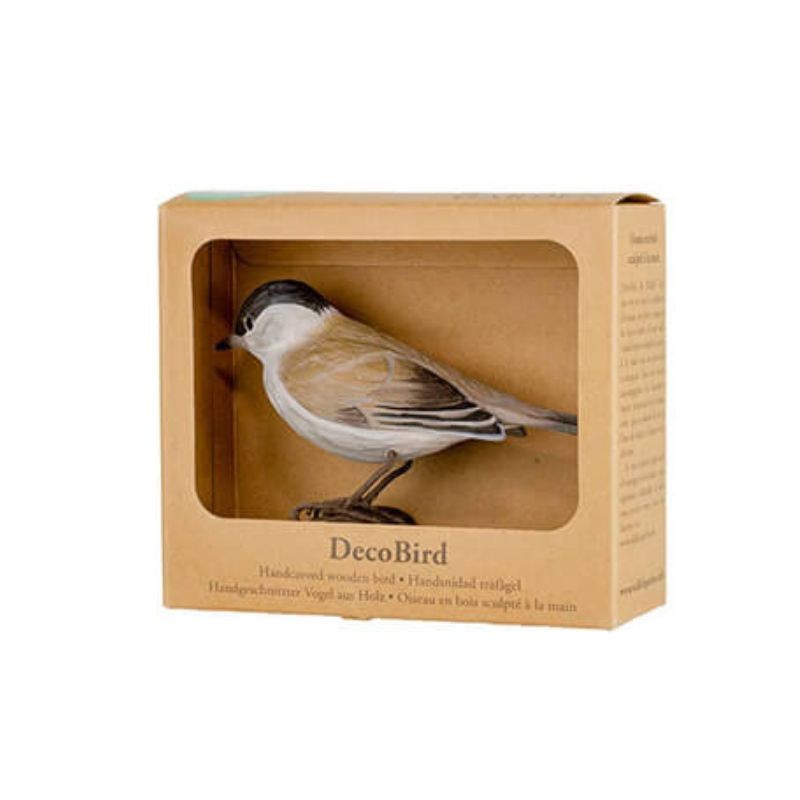 DecoBird Fauvette à Tête Noire - Statuette en bois DecoBird Fauvette à Tête Noire - Statuette en bois