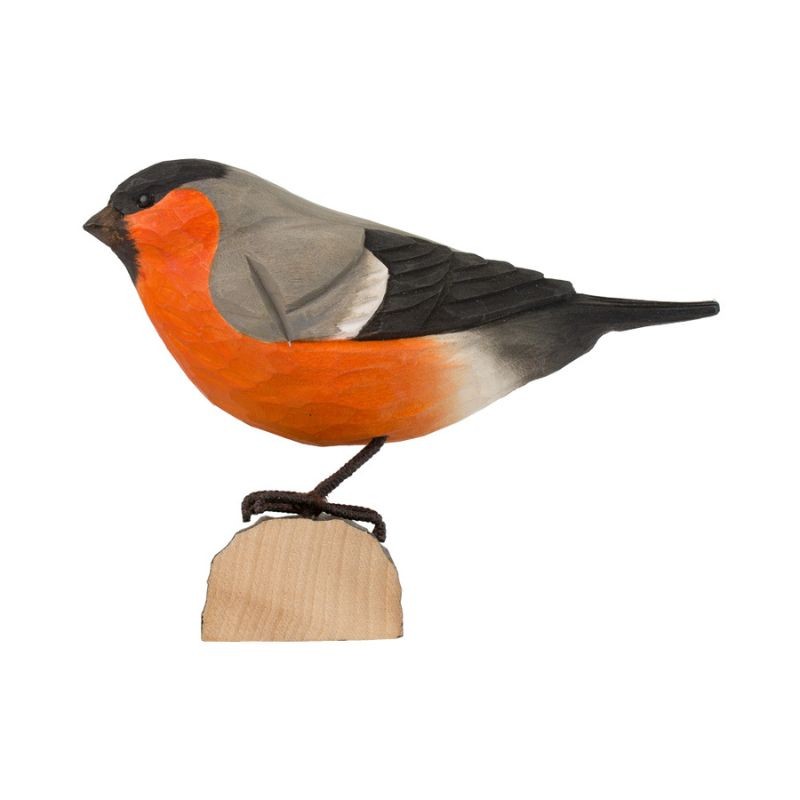 DecoBird Bouvreuil Pivoine - Statuette en bois