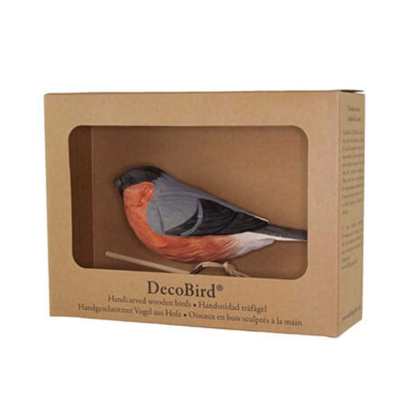 DecoBird Bouvreuil Pivoine - Statuette en bois