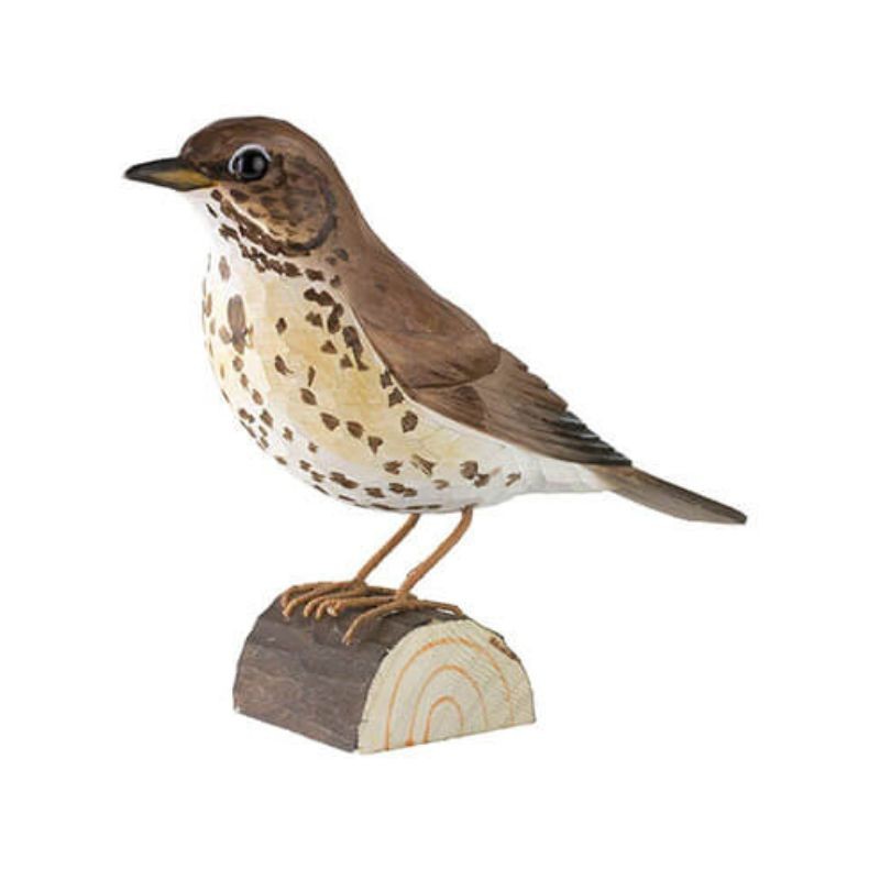 DecoBird Grive Musicienne - Statuette en bois