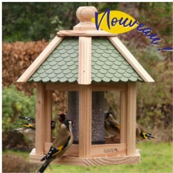 Mangeoire "Gazebo Junior" - Eco Ressource - Toit vert/rouge ou noir