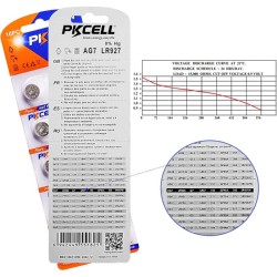 Piles AG7 LR927 SR927W pour loupe Kite - Lot de 20