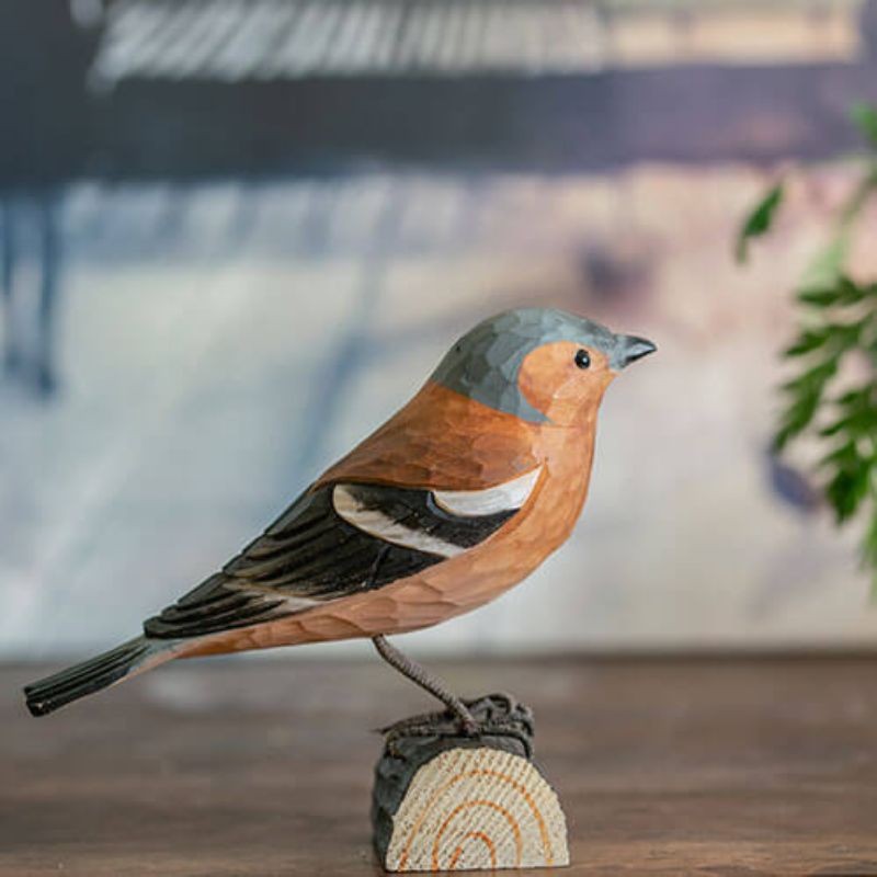 DecoBird Pinson des Arbres - Statuette en bois