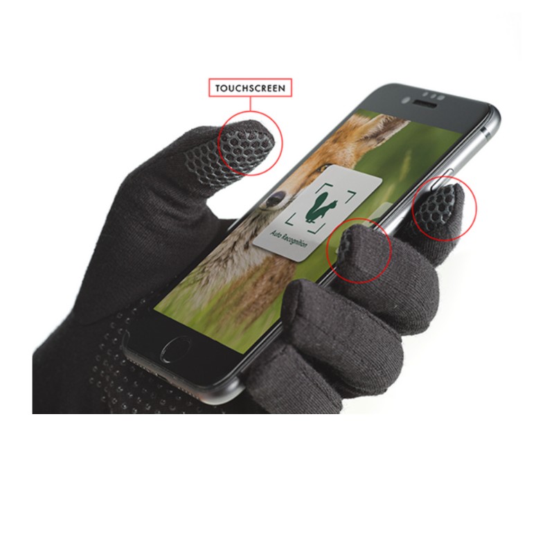 Gants laine Swarovski - ML Merino liner - Noir