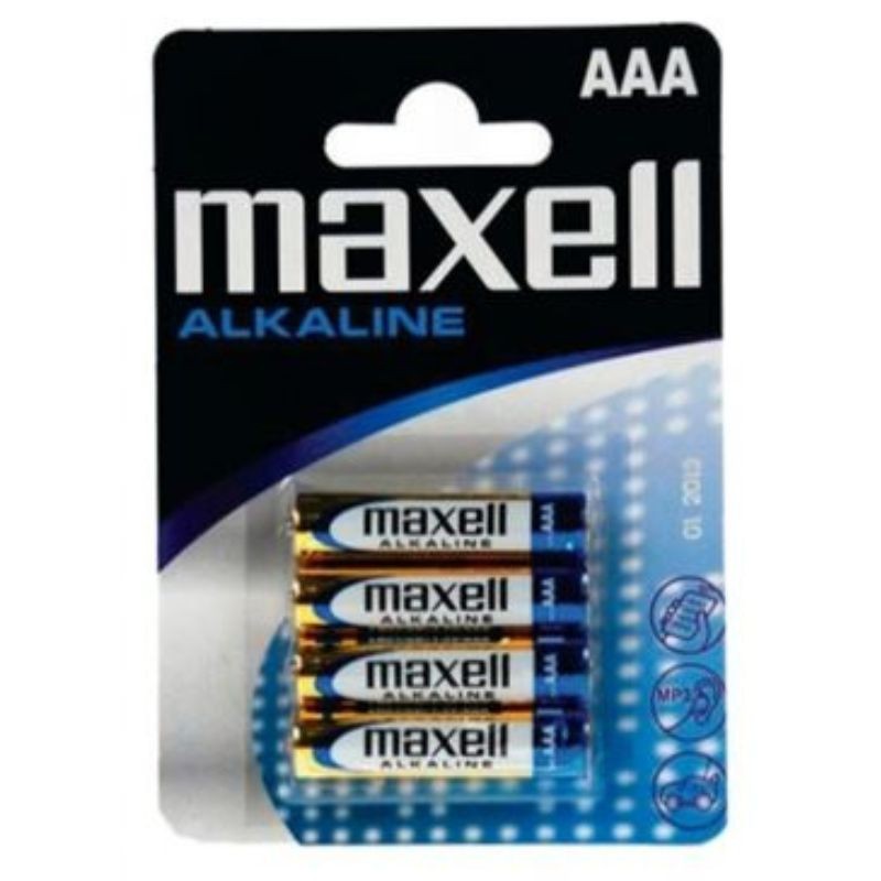 Blister de 4 piles Maxell AAA - Alcaline - 1,5 V