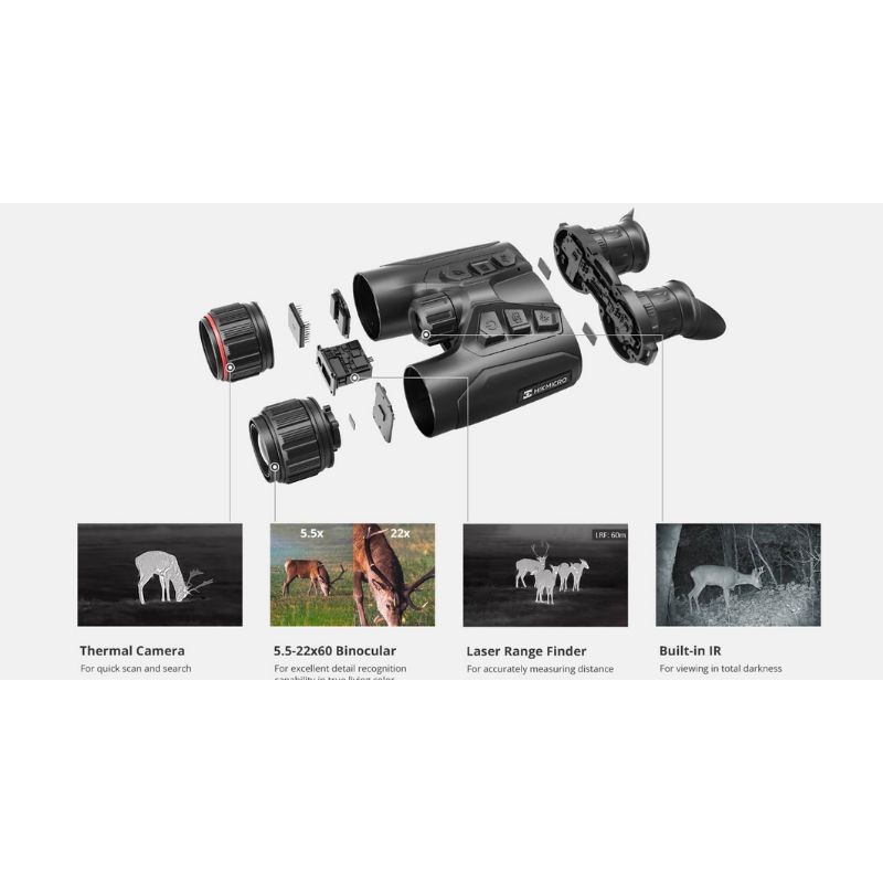 Hikmicro - Habrok 4K HE 25 L - Jumelles numériques thermiques Hikmicro - Habrok 4K HE 25 L - Jumelles numériques thermiques