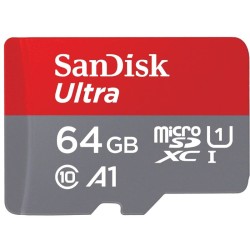 SanDisk Carte Mémoire 64 Go Ultra microSDXC UHS-I Carte + Adaptateur SD SanDisk Carte Mémoire 64 Go Ultra microSDXC UHS-I Carte + Adaptateur SD