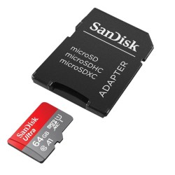 SanDisk Carte Mémoire 64 Go Ultra microSDXC UHS-I Carte + Adaptateur SD SanDisk Carte Mémoire 64 Go Ultra microSDXC UHS-I Carte + Adaptateur SD