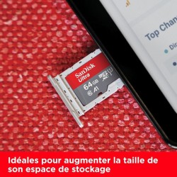 SanDisk Carte Mémoire 64 Go Ultra microSDXC UHS-I Carte + Adaptateur SD SanDisk Carte Mémoire 64 Go Ultra microSDXC UHS-I Carte + Adaptateur SD