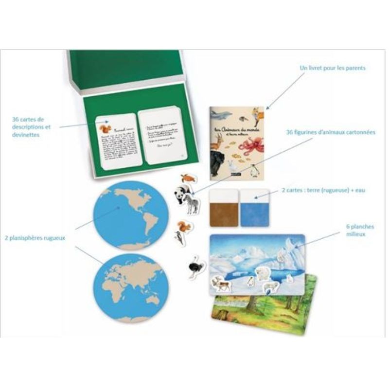 Mon coffret Montessori - Les animaux du monde et leurs milieux