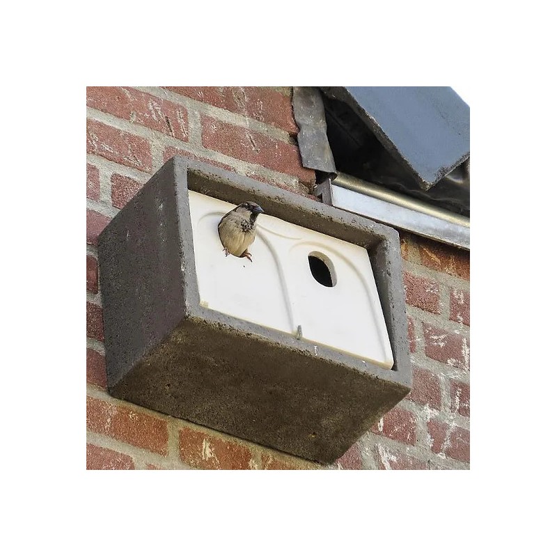Nichoir pour moineaux - en béton de bois Nichoir pour moineaux - en béton de bois