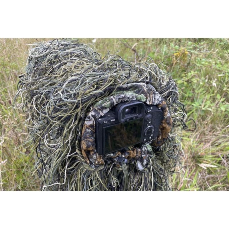 Manchon Ghillie kaki pour petit et moyen téléobjectifs Manchon Ghillie kaki pour petit et moyen téléobjectifs