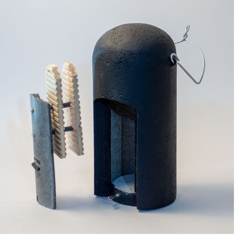 Gîte à chauves-souris avec paroi frontale triple - Béton de bois - Schwegler (1FD - 132/0)