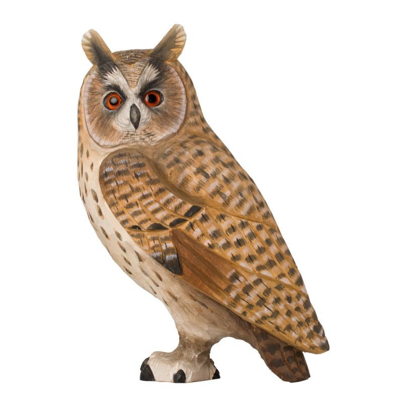 DecoBird Hibou Moyen-duc - Statuette en bois