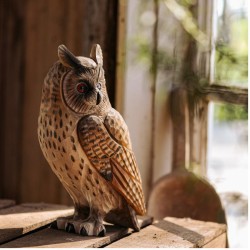 DecoBird Hibou Moyen-duc - Statuette en bois DecoBird Hibou Moyen-duc - Statuette en bois