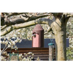 Nichoir à trou ovale en béton de bois - Toit conique - Schwegler (2M FG - 117/7)