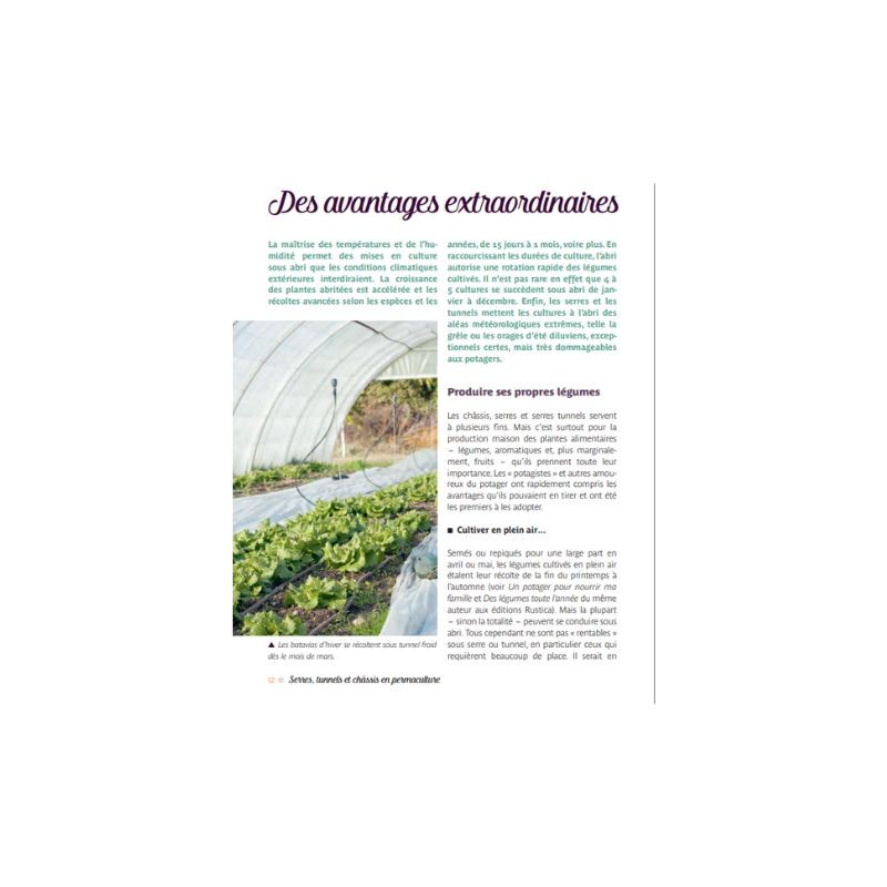 Serres, tunnels & châssis en permaculture - Pour des récoltes toute l'année