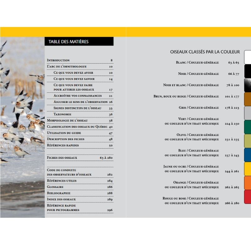 Les oiseaux du Québec - Guide d'initiation - Identification par la couleur