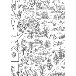 Frise de coloriage 4 saisons au jardin - Un coloriage géant pour les enfants !