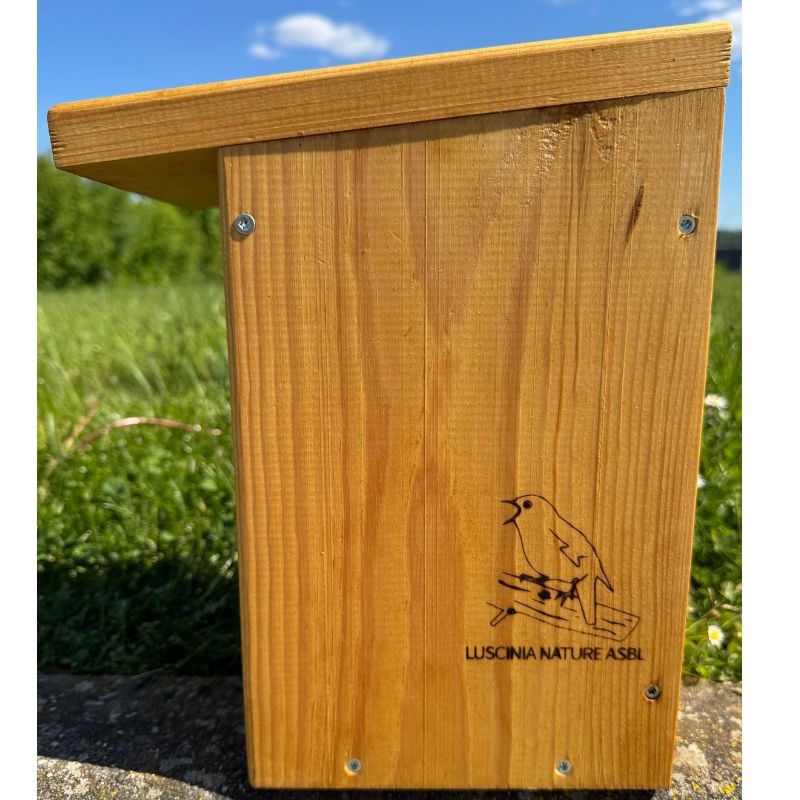 Nichoir LRBPO 32mm - Bois Sapin Rouge/Toit lasure naturelle clair