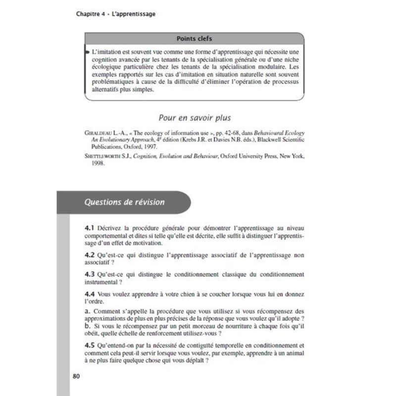 Le comportement animal - Cours, méthodes et questions de révision - 3ème édition Le comportement animal - Cours, méthodes et questions de révision - 3ème édition