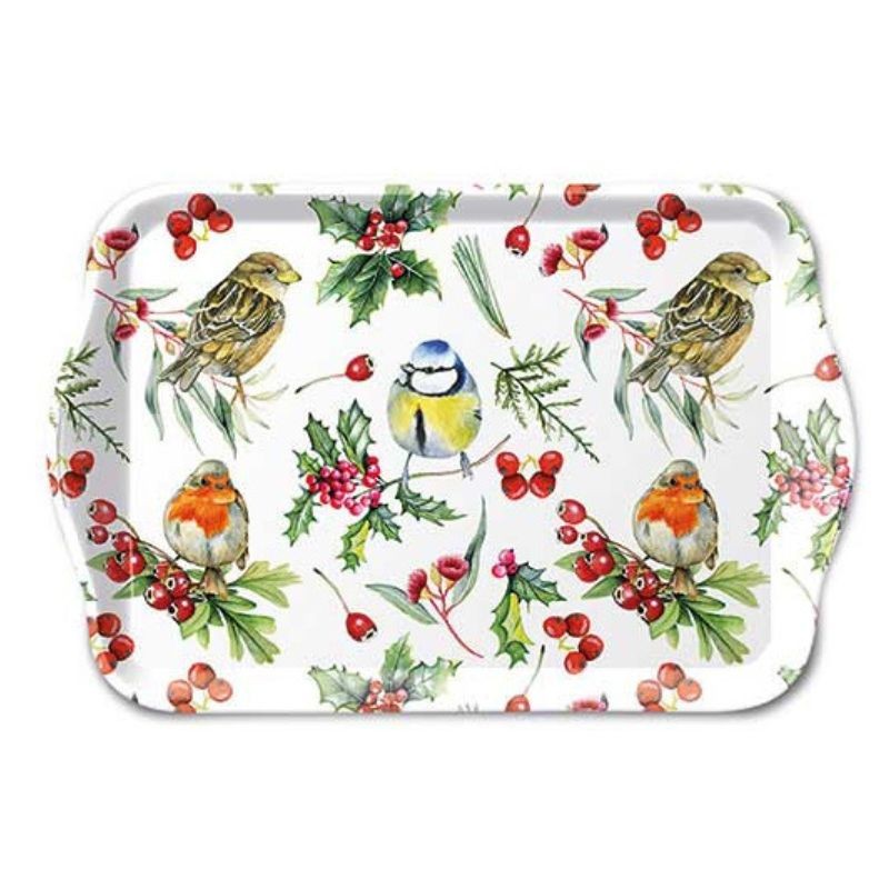 Plateau "Oiseaux en hiver" - Petit modèle