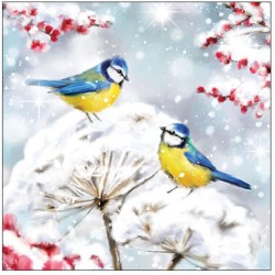 Serviettes "Oiseaux dans la neige" - Table