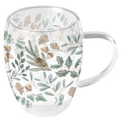 Tasse en verre à double paroi "Collection de feuilles" - Grande