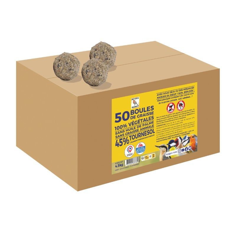 Carton de 50 boules de graisse - Natures Market