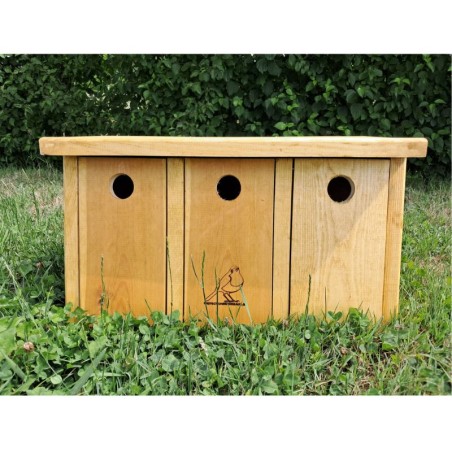 Nichoir à moineaux LRBPO - Triple - Bois