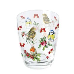 Verre à eau "Oiseaux en hiver"