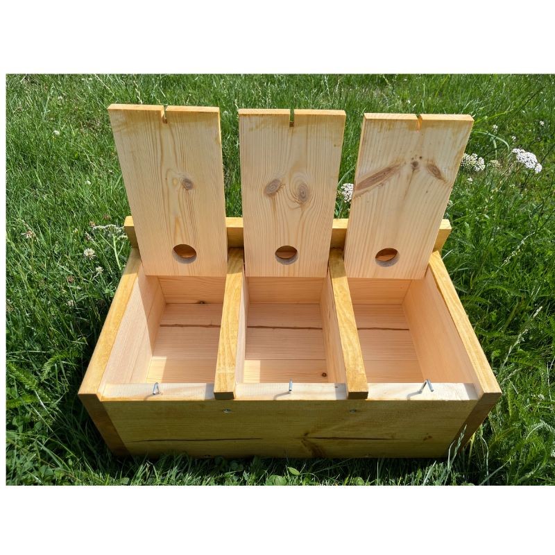 Nichoir à moineaux LRBPO - Triple - Bois