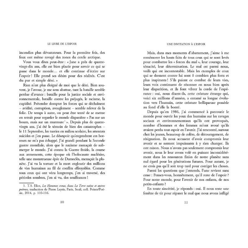 Le Livre de l'espoir - Jane Goodall Le Livre de l'espoir - Jane Goodall