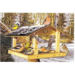 Mangeoire châlet en hiver - Carte de correspondance - François Desbordes