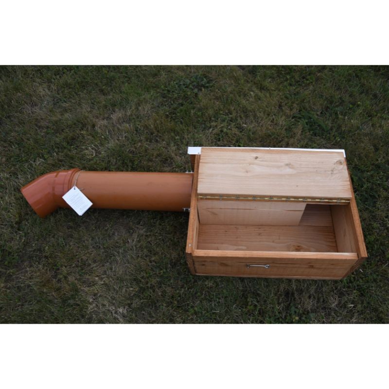 Nichoir pour Chouette chevêche d'Athéna 70mm - Tuyau courbé - Bois