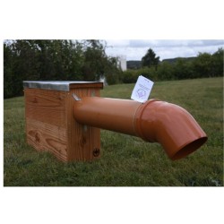 Nichoir pour Chouette chevêche d'Athéna 70mm - Tuyau courbé - Bois